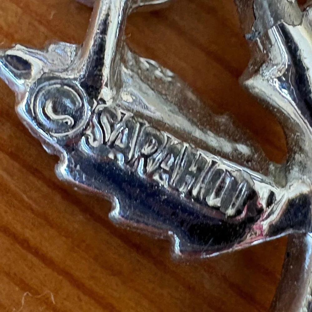 Sarah Coventry Vintage Silver Tone AB Rhinestone Flower Brooch Pin‎ Indie Sleaze